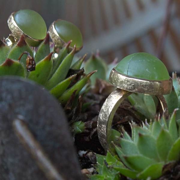 Peridot Ring und Ohrstecker