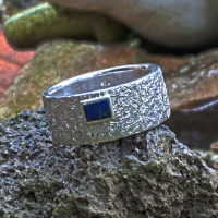 Herrenring Silber mit Lapislazuli