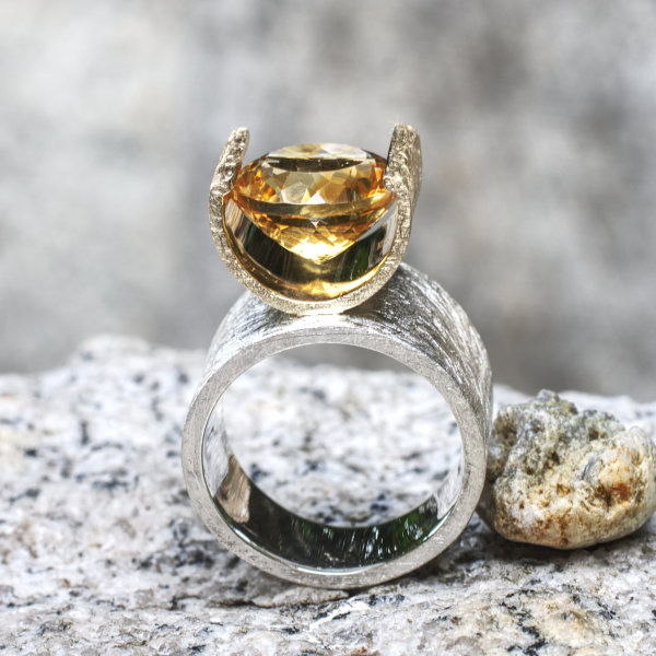 zweifarbiger Ring Citrin