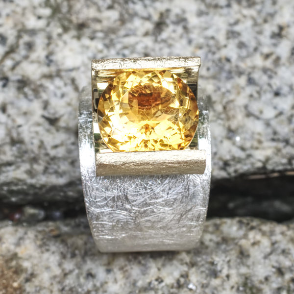 zweifarbiger Ring Citrin