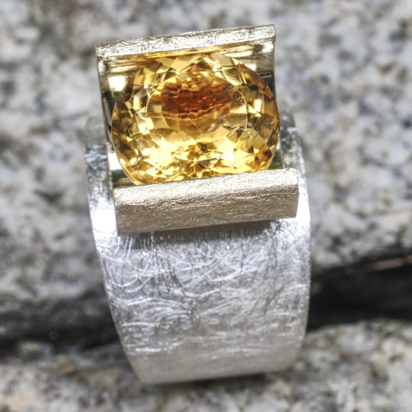 zweifarbiger Ring Citrin